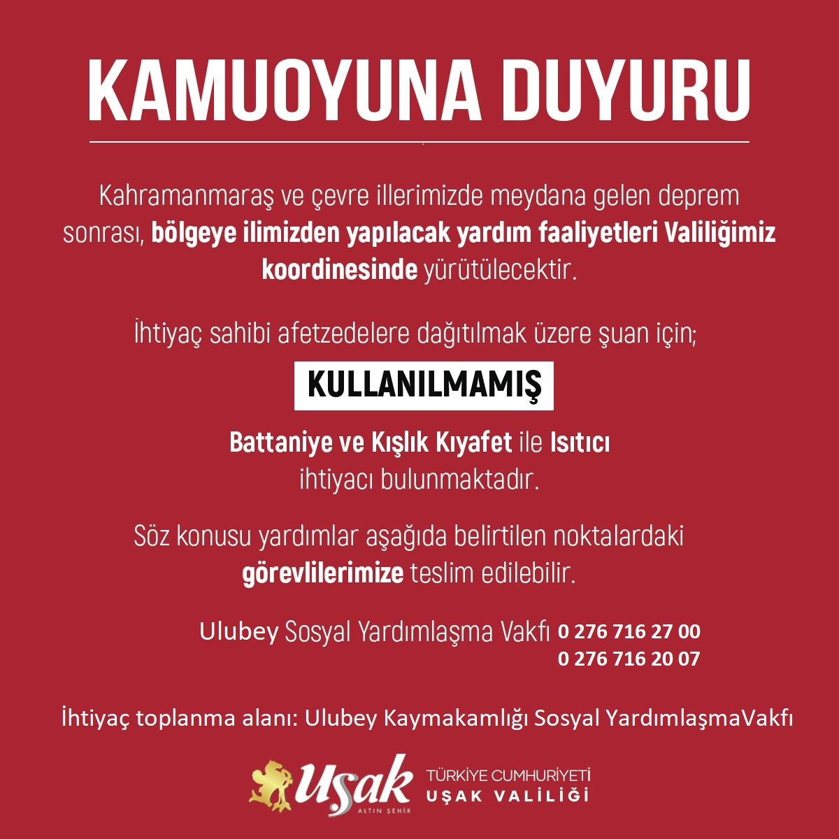 Yardım Faaliyetleri